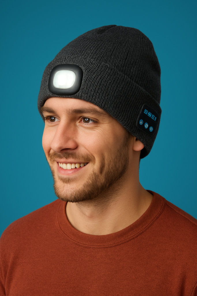 bluetooth beanie with a light